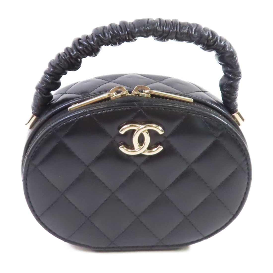 CHANEL Black Black Rhigaku Cowskin Leather Hand Bag Golden Hand-Handed Bag Black Handbag Calfskin (: Item Name: CHANEL Black Black Rhigaku Cowskin Leather Hand Bag Golden Hand-Handed Bag Black Handbag Calfskin ( Brand: CHANEL Model No.: Size: x W:8-12.8cmH:9.5cm x D:5.5cm(W:3.1 inch x H:3.7 inch x D: