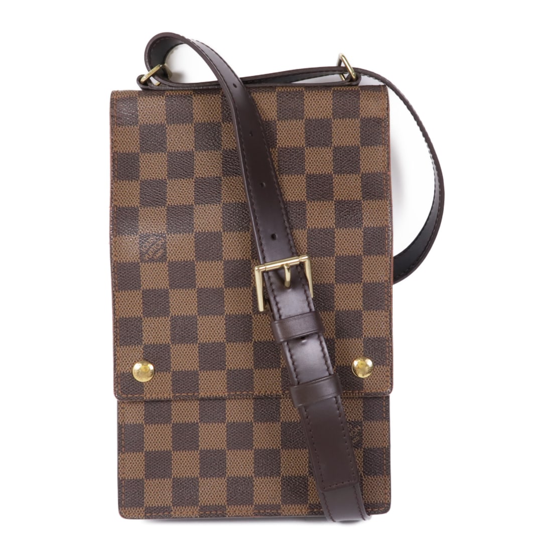 LOUIS VUITTON Damier Portobello Golden Shoulder Back Bag Ebene Brown Brown Shoulder Bag N45271 (1 of 17)