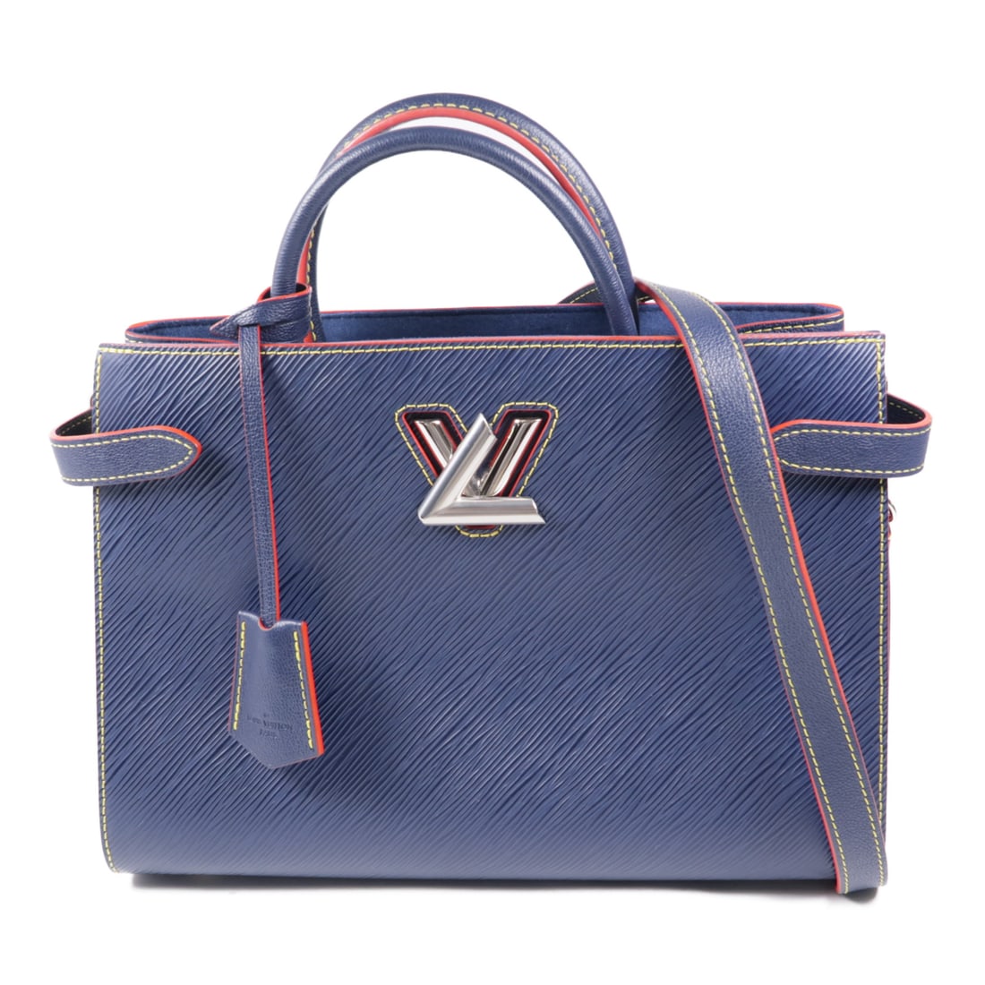 LOUIS VUITTON Epi Twist Tote Bag Ginpaku Hand-Handed Bag for Shoulders and Backs Navy Navy 2wayS: Item Name: LOUIS VUITTON Epi Twist Tote Bag Ginpaku Hand-Handed Bag for Shoulders and Backs Navy Navy 2wayS Brand: LOUIS VUITTON Model No.: M54980 Size: x W:30.8cmH:21.8cm x D:11.5cm(W:12.1 inch x H:8