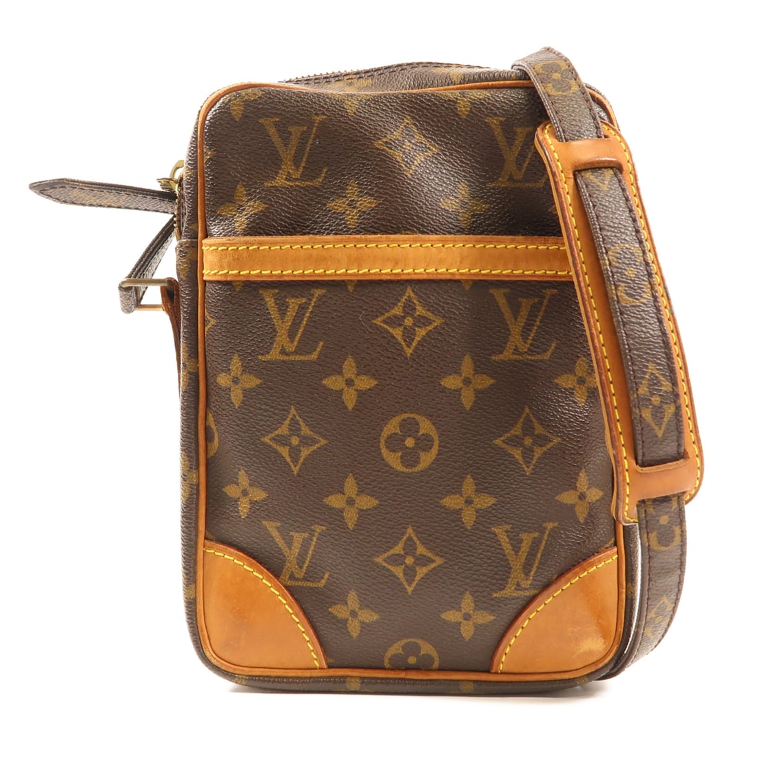 LOUIS VUITTON [Special Offer] Monogram Danube Gold Buckle Shoulder Bag Brown Brown Shoulder Bag (1 of 14)