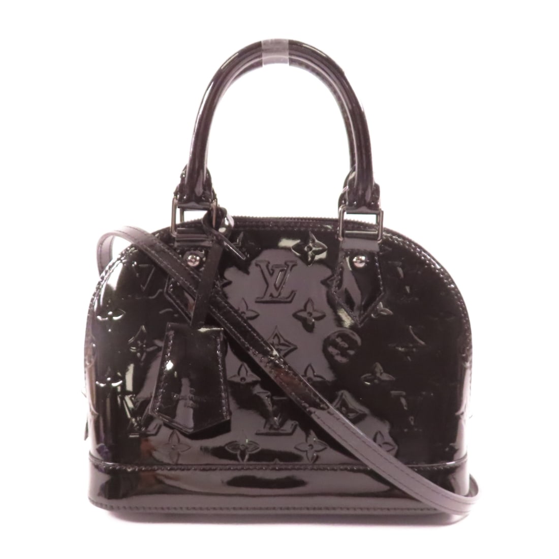 LOUIS VUITTON Monogram Vernis Alma BB Ginpaku Hand-Handed Bag for Shoulders and Backs Black B (1 of 14)