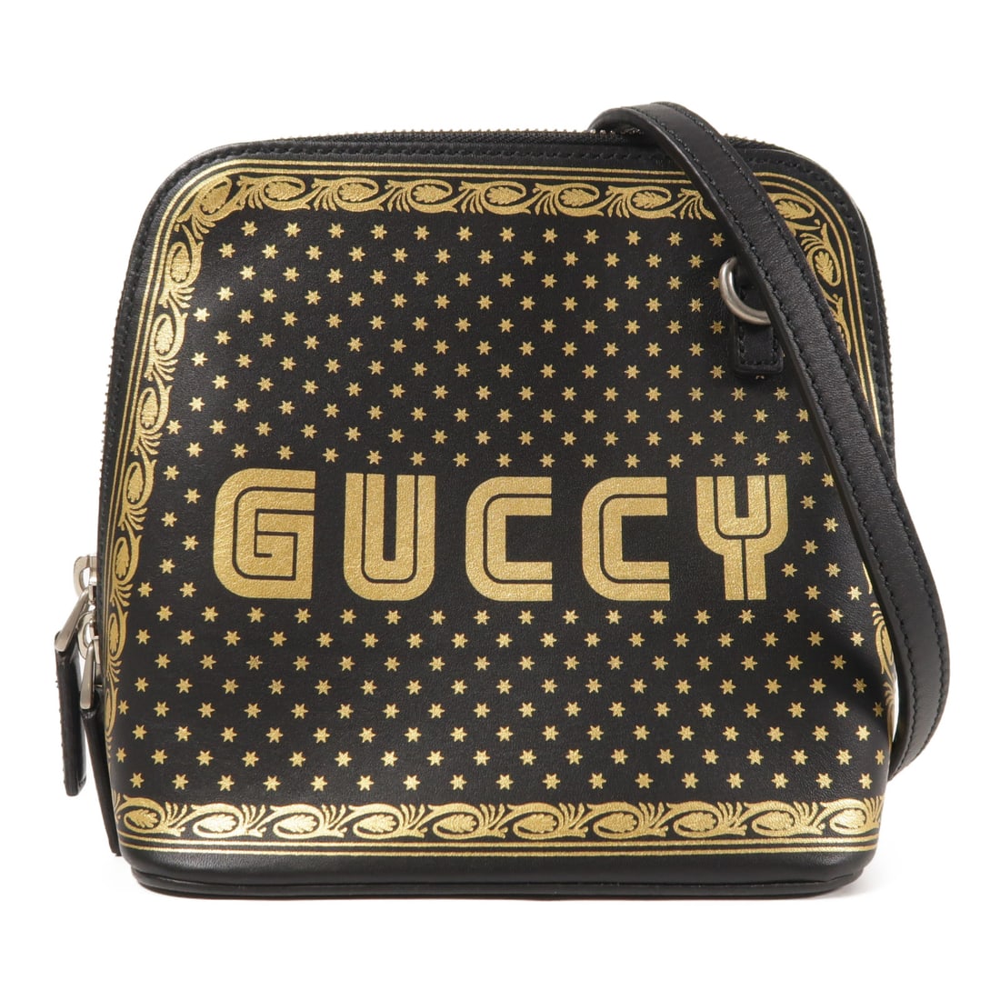 GUCCI Cowhide Leather Gucci Sega Mini Shoulder Bag Shoulder Bag Black Gold Black Calfskin (cowhide) (1 of 13)