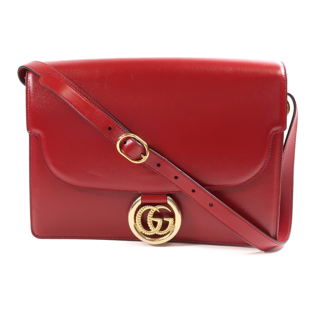 GUCCI Cowhide Leather Shoulder Bag Golden Shoulder Bag Shoulder Bag Red Red Calfskin (cowhide) 5 (1 of 20)
