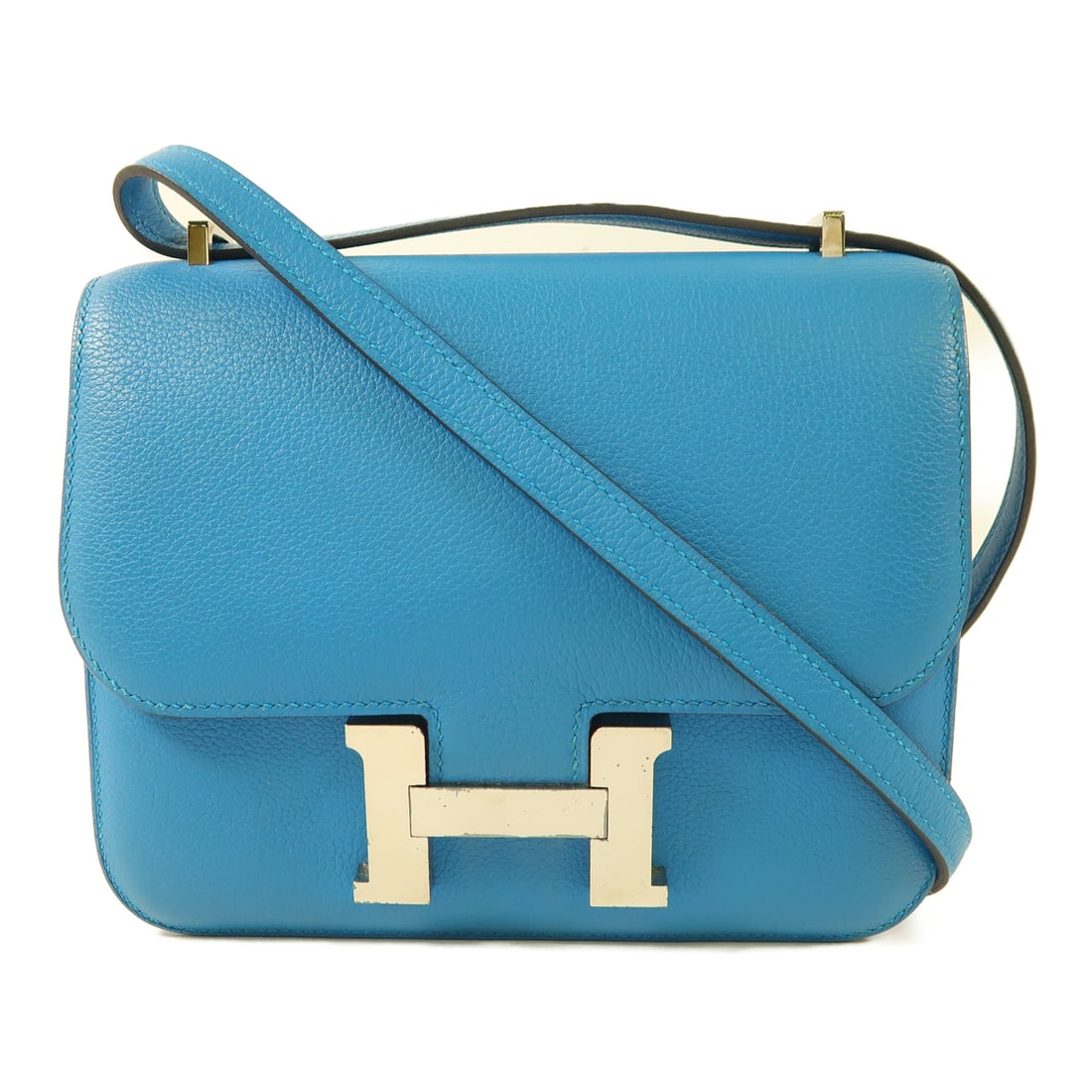 HERMES Evercolor Leather Constance Mini Silver Shoulder Back Bag 7W Bleu Izmir Shoulder Bag Blue izm: Item Name: HERMES Evercolor Leather Constance Mini Silver Shoulder Back Bag 7W Bleu Izmir Shoulder Bag Blue izm Brand: HERMES Model No.: A/7W/PHW Size: x W:18.5cmH:15cm x D:4.5cm(W:7.3 inch x H:5.9 in