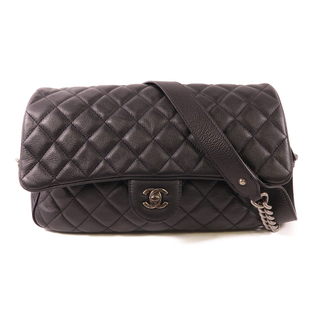 CHANEL Black Black Cowhide Leather Shoulder Bag Shoulder Back Bag Shoulder Bag Calfskin (cowhide) (1 of 14)