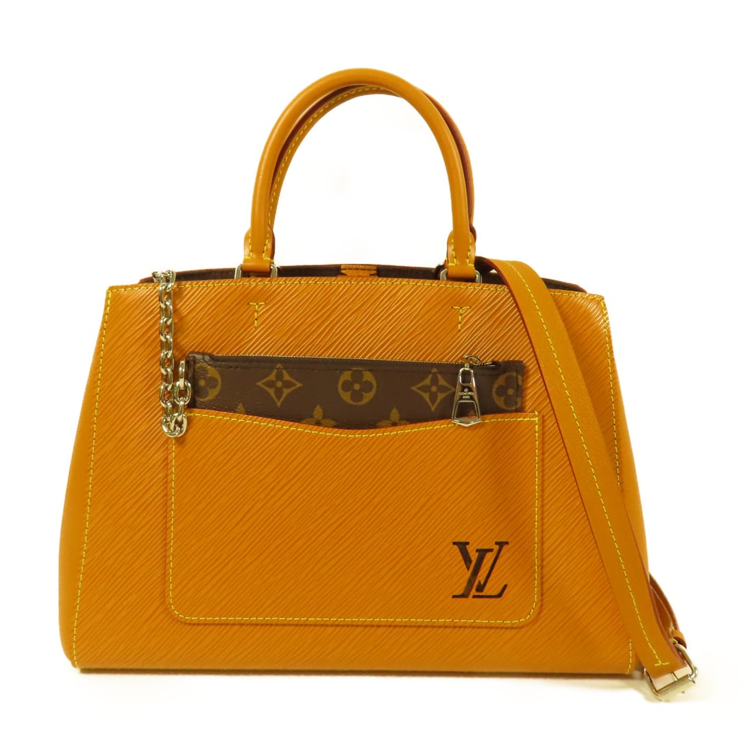 LOUIS VUITTON Epi Marelle Tote MM Ginpaku Hand-Handed Bag for Shoulders and Backs Brown Brown 2way (1 of 15)