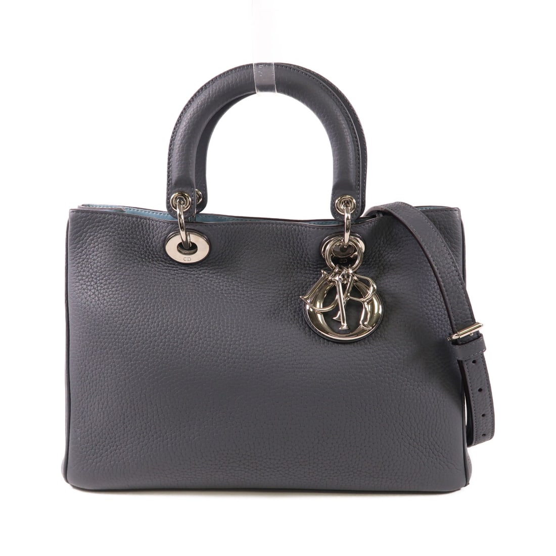 Dior Cowhide leather Diorissimo silver hand-turned shoulder and back bag 2wayShoulder Bag Gray Grey (1 of 20)