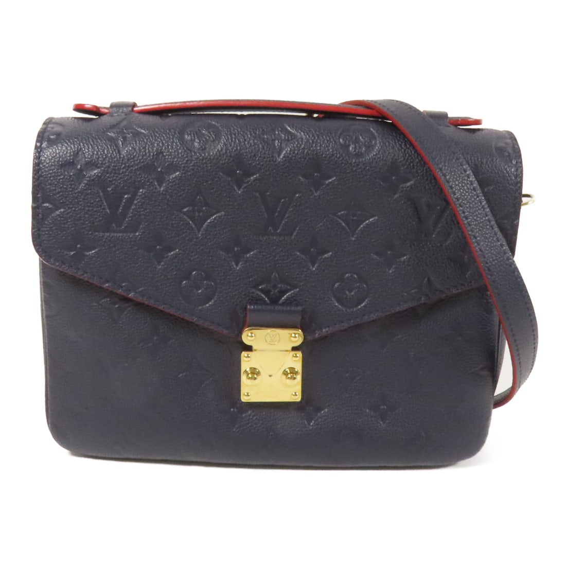 LOUIS VUITTON Monogram Empreinte Pochette Metis Gold Hand-Handed Shoulder Bag Navy 2wayShoulder Bag (1 of 16)