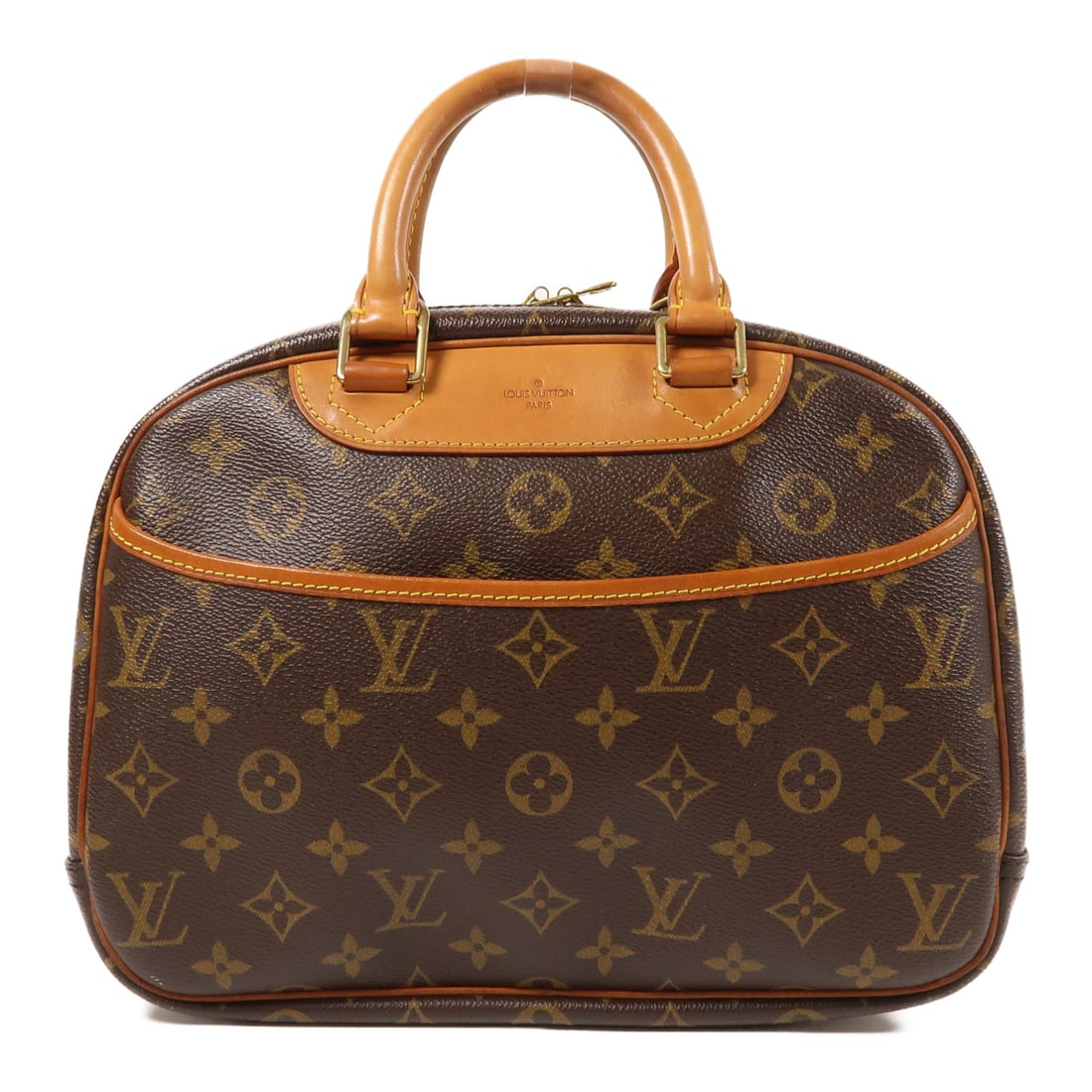 LOUIS VUITTON Monogram Trouville Kinsaku handmade bag Brown Brown Handbag M42228 (1 of 12)