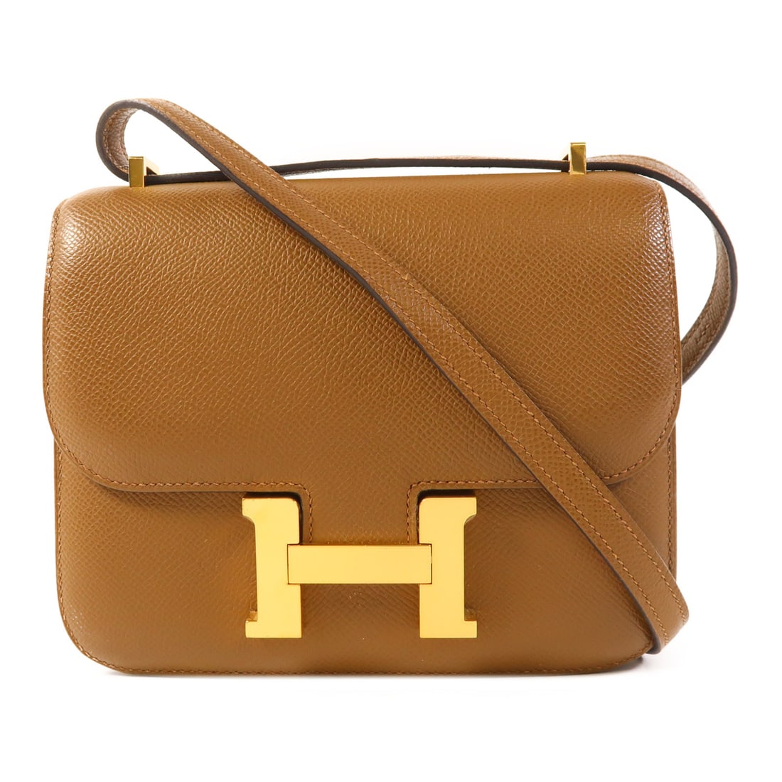 HERMES Epsom Leather Constance Mini Golden Shoulder Back Bag 3G Alezan Shoulder Bag Brown Brown (1 of 16)