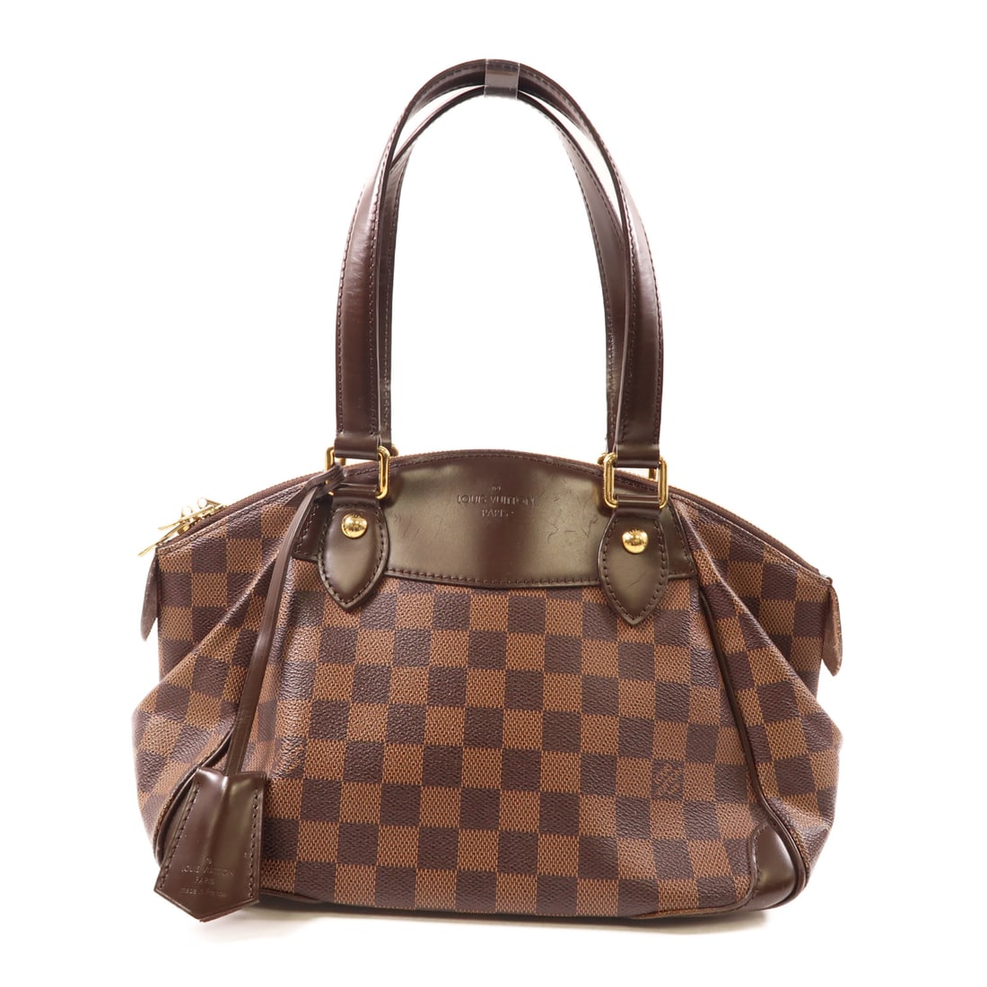 LOUIS VUITTON [Special Offer] Damier Verona PM Gold Buckle Shoulder Bag Brown Ebene Brown Shoulder (1 of 15)