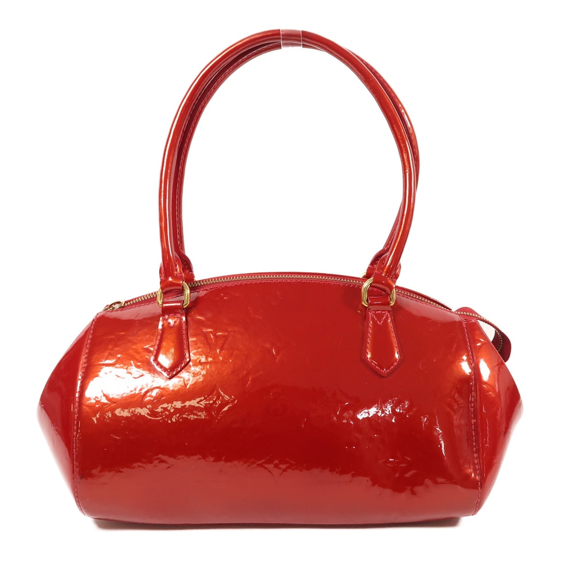LOUIS VUITTON Monogram Vernis Sherwood Kinpaku Handmade Bag Red Red Handbag M91494 (1 of 13)