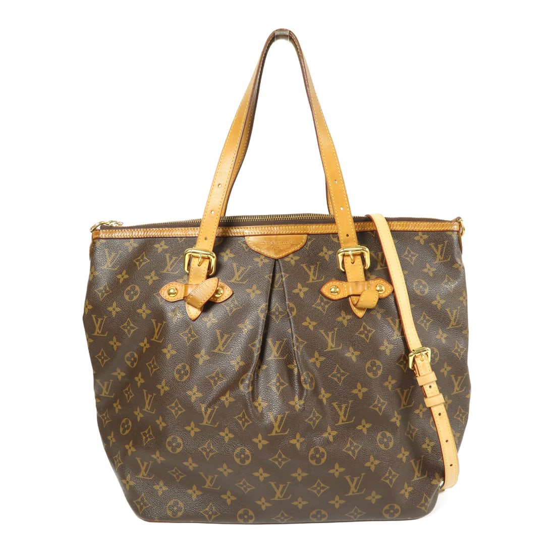 LOUIS VUITTON Monogram Palermo GM Gold Hand-Handed Bag for Shoulders and Backs Palm Color Bro: Item Name: LOUIS VUITTON Monogram Palermo GM Gold Hand-Handed Bag for Shoulders and Backs Palm Color Bro Brand: LOUIS VUITTON Model No.: M40146 Size: x W:35cmH:32cm x D:18cm(W:13.8 inch x H:12.6 inch