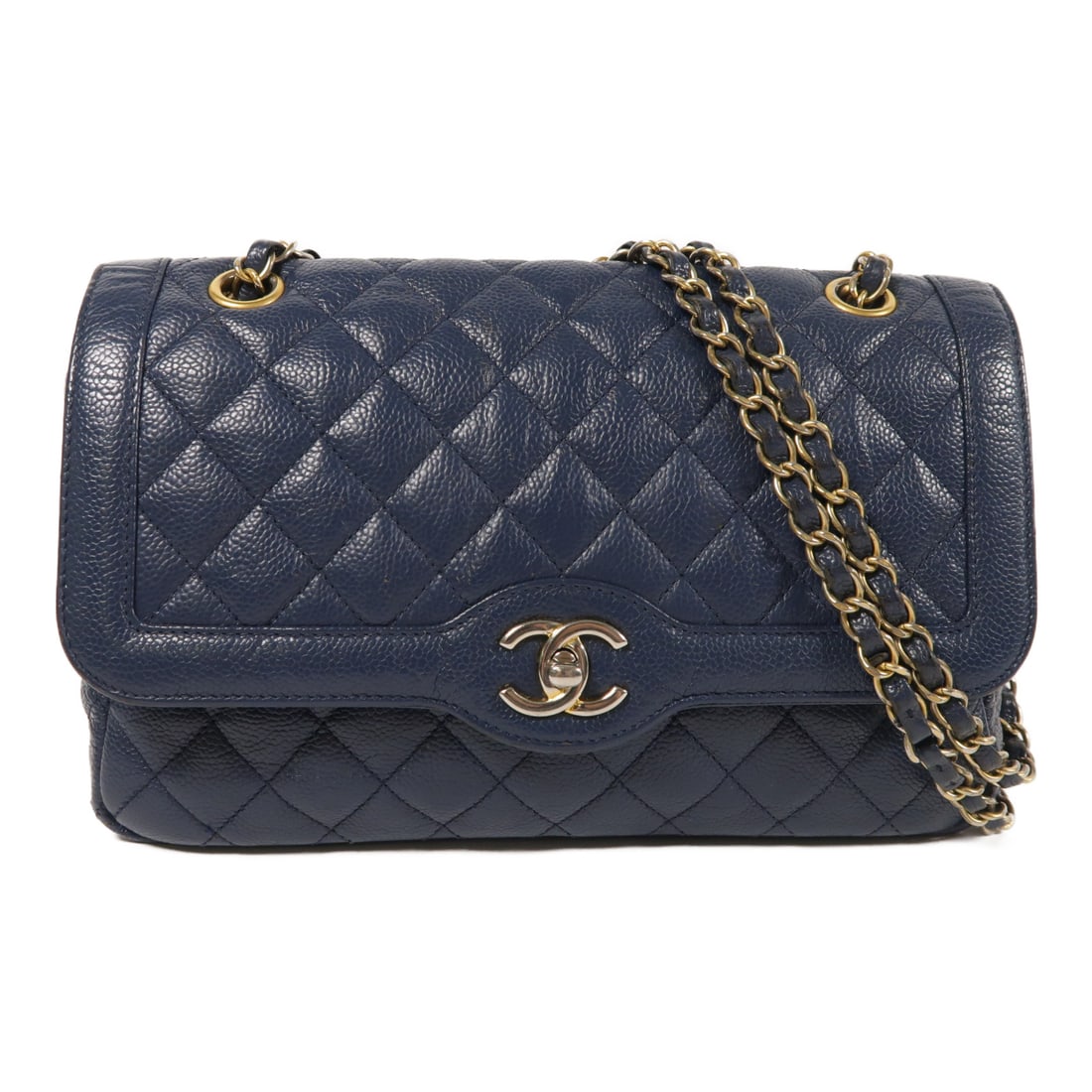 CHANEL Blue Blue Cowhide Leather Shoulder Bag Crossbody Shoulder Bag Shoulder Bag Calfskin (co (1 of 15)
