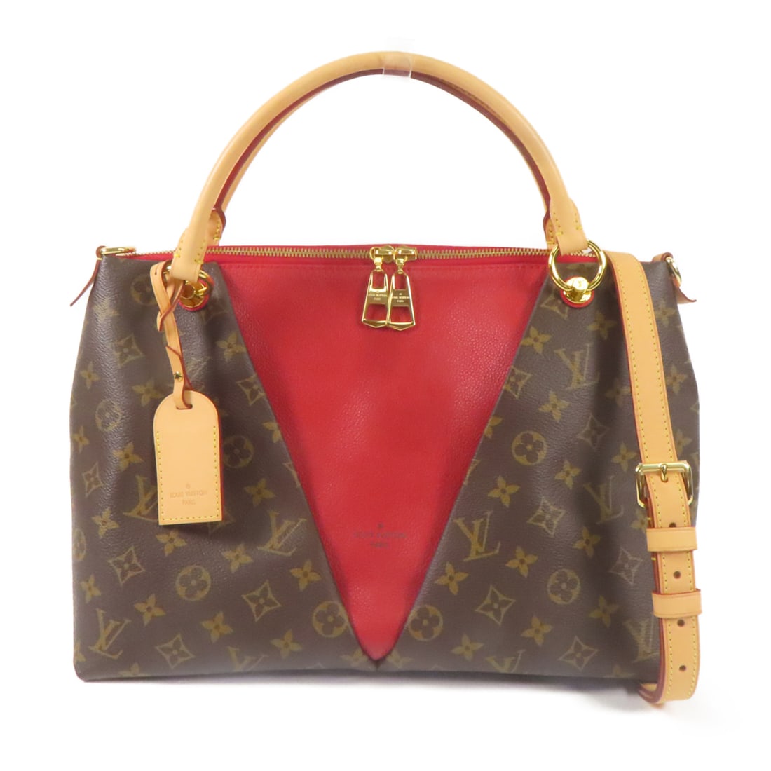 LOUIS VUITTON Monogram V Tote MM Hand-Handed Bag for Shoulders and Backs Cerise Brown 2waySho: Item Name: LOUIS VUITTON Monogram V Tote MM Hand-Handed Bag for Shoulders and Backs Cerise Brown 2waySho Brand: LOUIS VUITTON Model No.: M43957 Size: x W:35cmH:24cm x D:13cm(W:13.8 inch x H:9.4 inch x