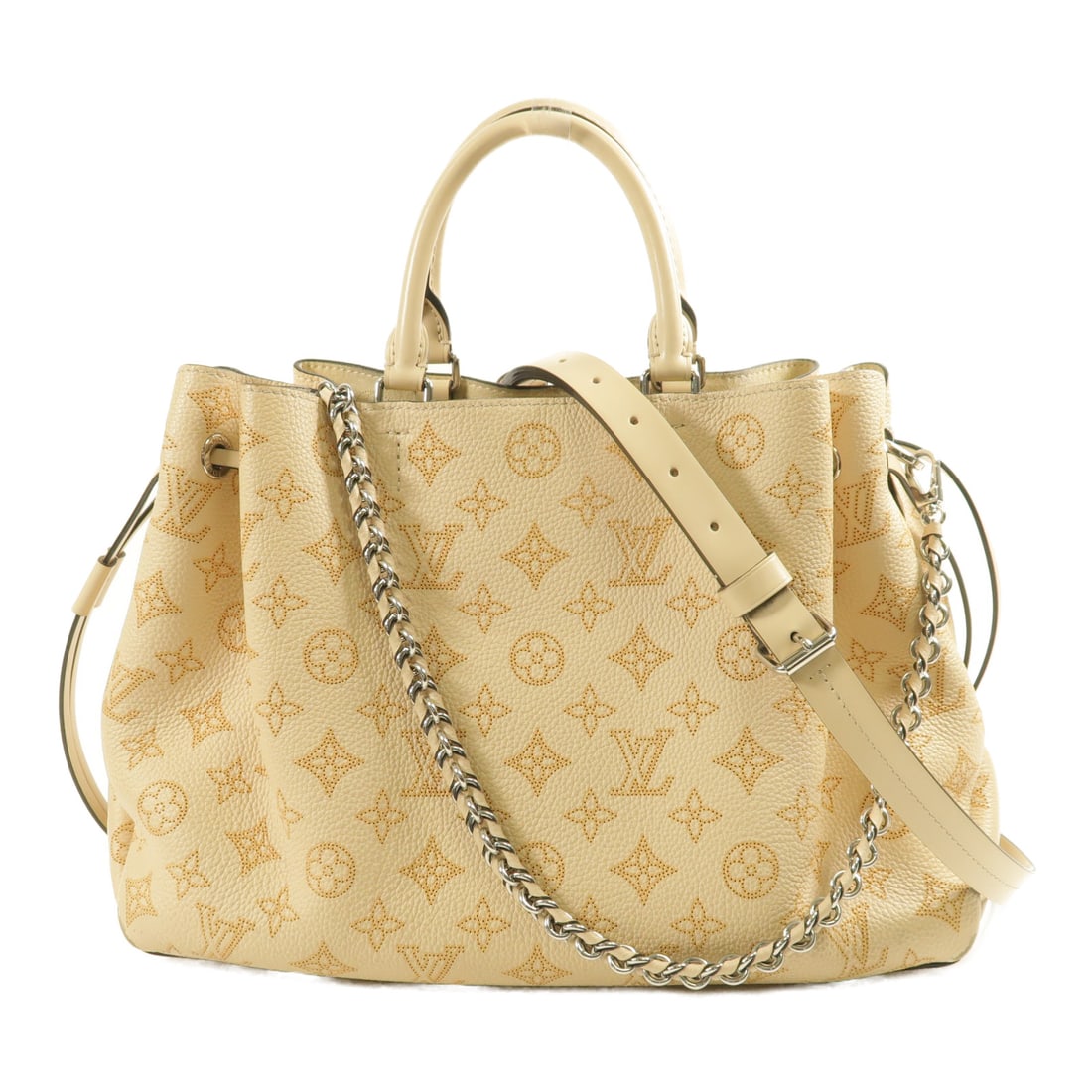 LOUIS VUITTON Mahina Bella Tote Mahina Ginpaku Hand-Handed Bag for Shoulders and Backs Beige Beige: Item Name: LOUIS VUITTON Mahina Bella Tote Mahina Ginpaku Hand-Handed Bag for Shoulders and Backs Beige Beige Brand: LOUIS VUITTON Model No.: M59203 Size: x W:32cmH:23cm x D:13cm(W:12.6 inch x H:9.1 i