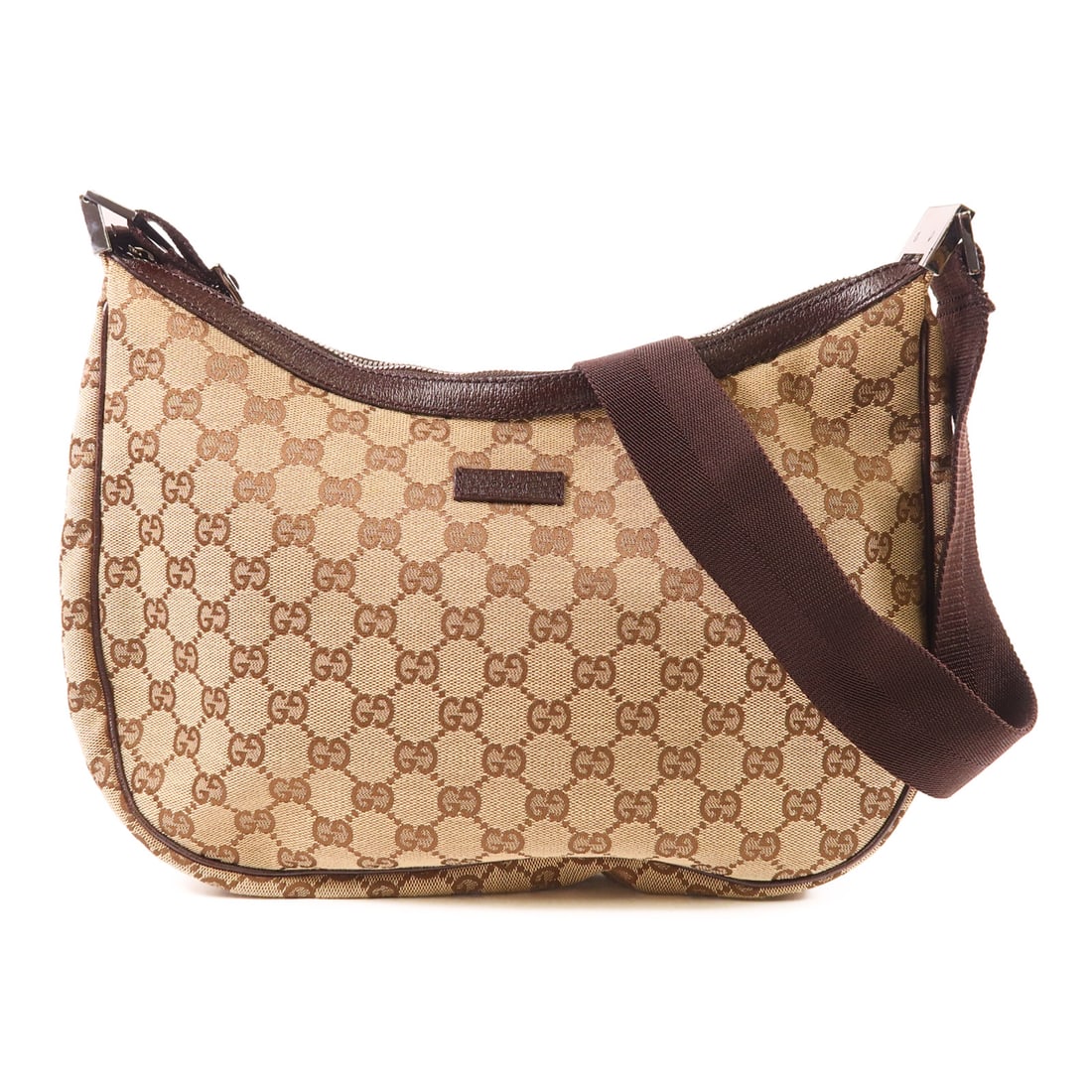 GUCCI Canvas Shoulder Bag Silver Shoulder Bag Shoulder Bag Brown GG canvas 122790 (1 of 13)