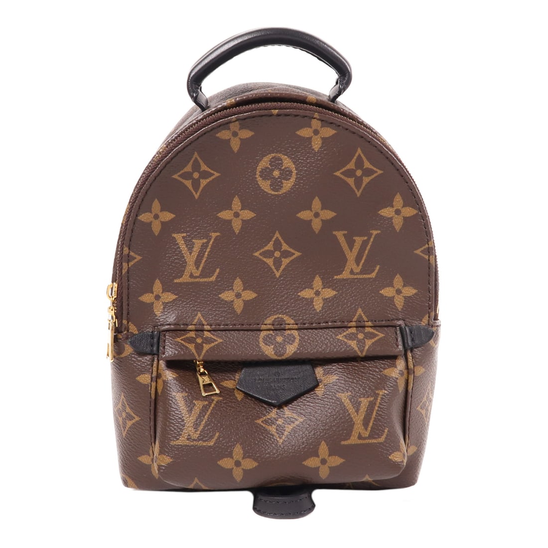LOUIS VUITTON Monogram Palm Springs Mini Gold Bag Brown Rucksack Backpack M44873 (1 of 12)