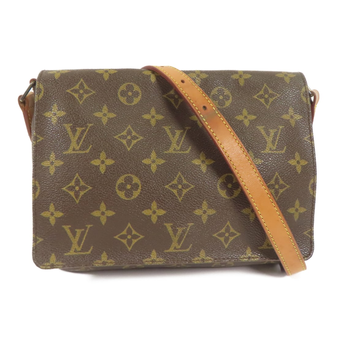 LOUIS VUITTON Monogram Musette Tango Long Shoulder Golden Shoulder Back Bag Brown Shoulder Bag (1 of 14)