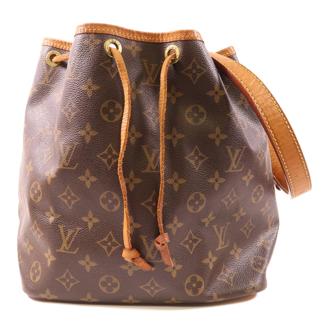LOUIS VUITTON Monogram Petit Noe gold shoulder bag Brown Shoulder Bag M42226 (1 of 15)