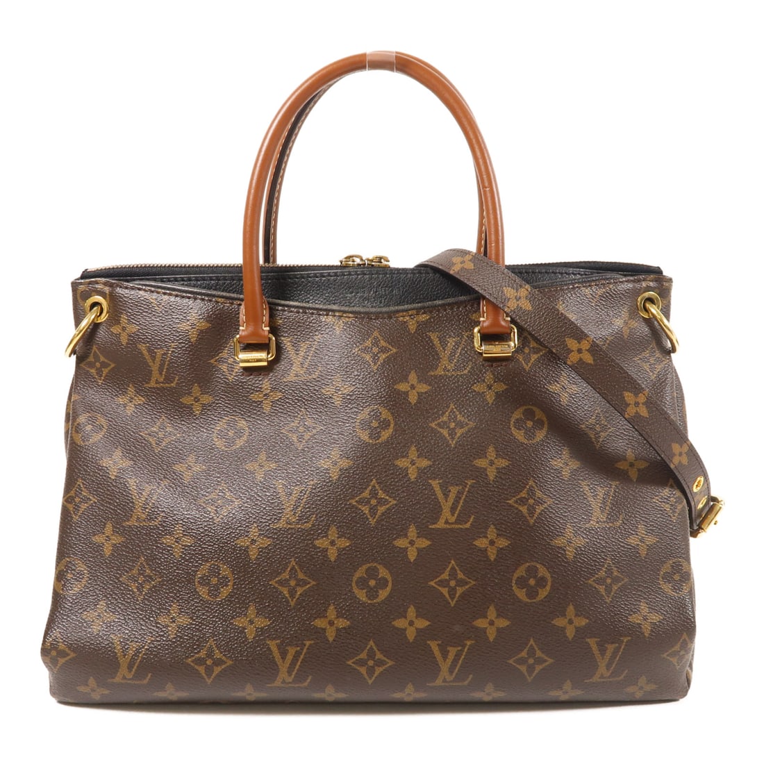 LOUIS VUITTON Monogram Pallas Hand-milled shoulder and back bags Brown NOIR 2wayShoulder Bag M41064 (1 of 13)