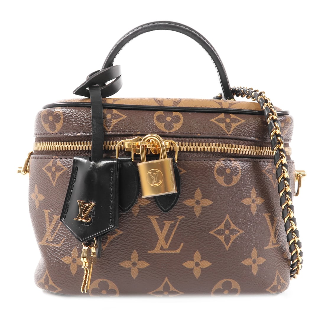 LOUIS VUITTON Monogram Reverse Vanity PM Gold Hand-Handed Shoulder and Back Bag Brown 2wayShoulder (1 of 15)
