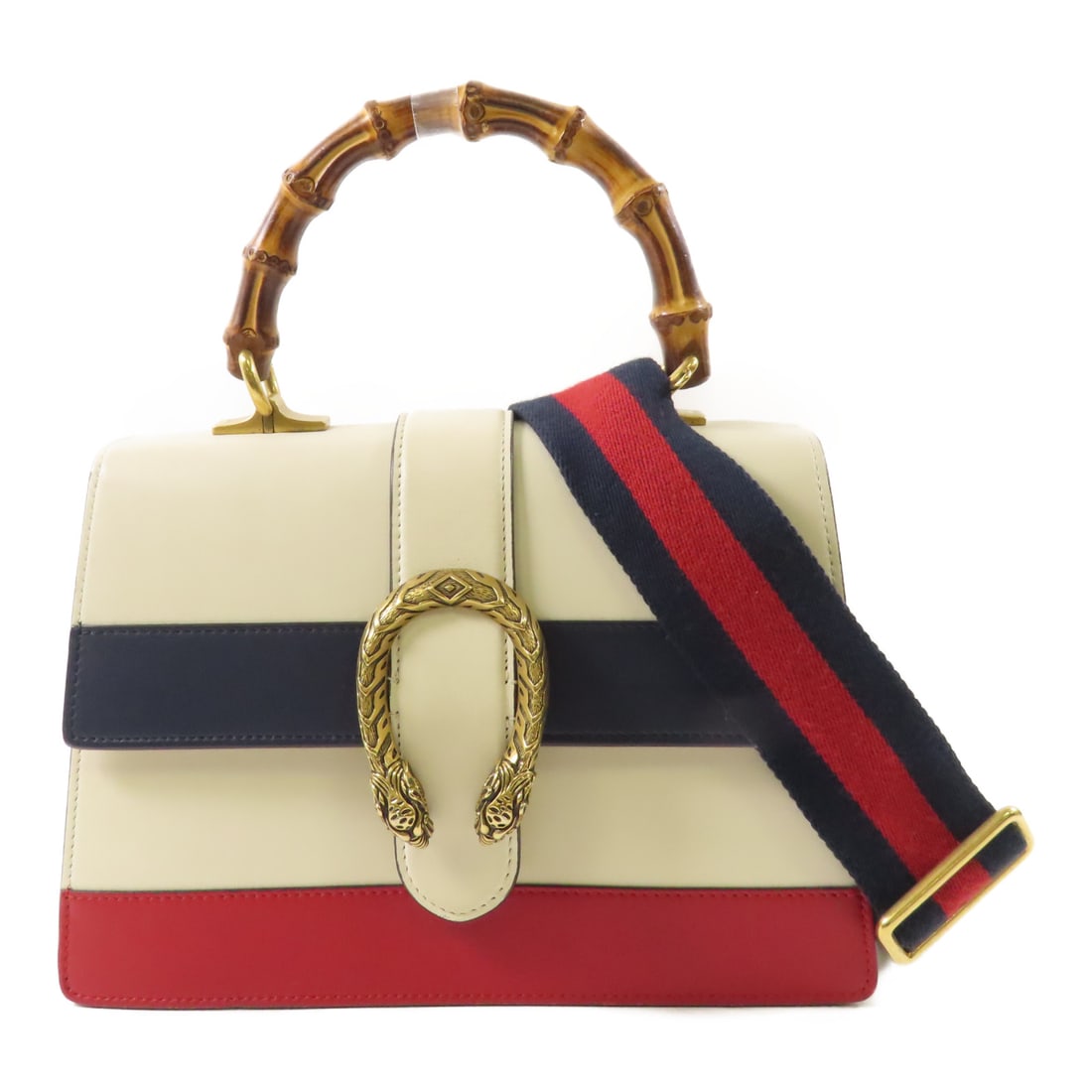GUCCI Cowhide leather Dionysus Bamboo gold hand-milled bag for shoulder and back rice color/ind (1 of 20)
