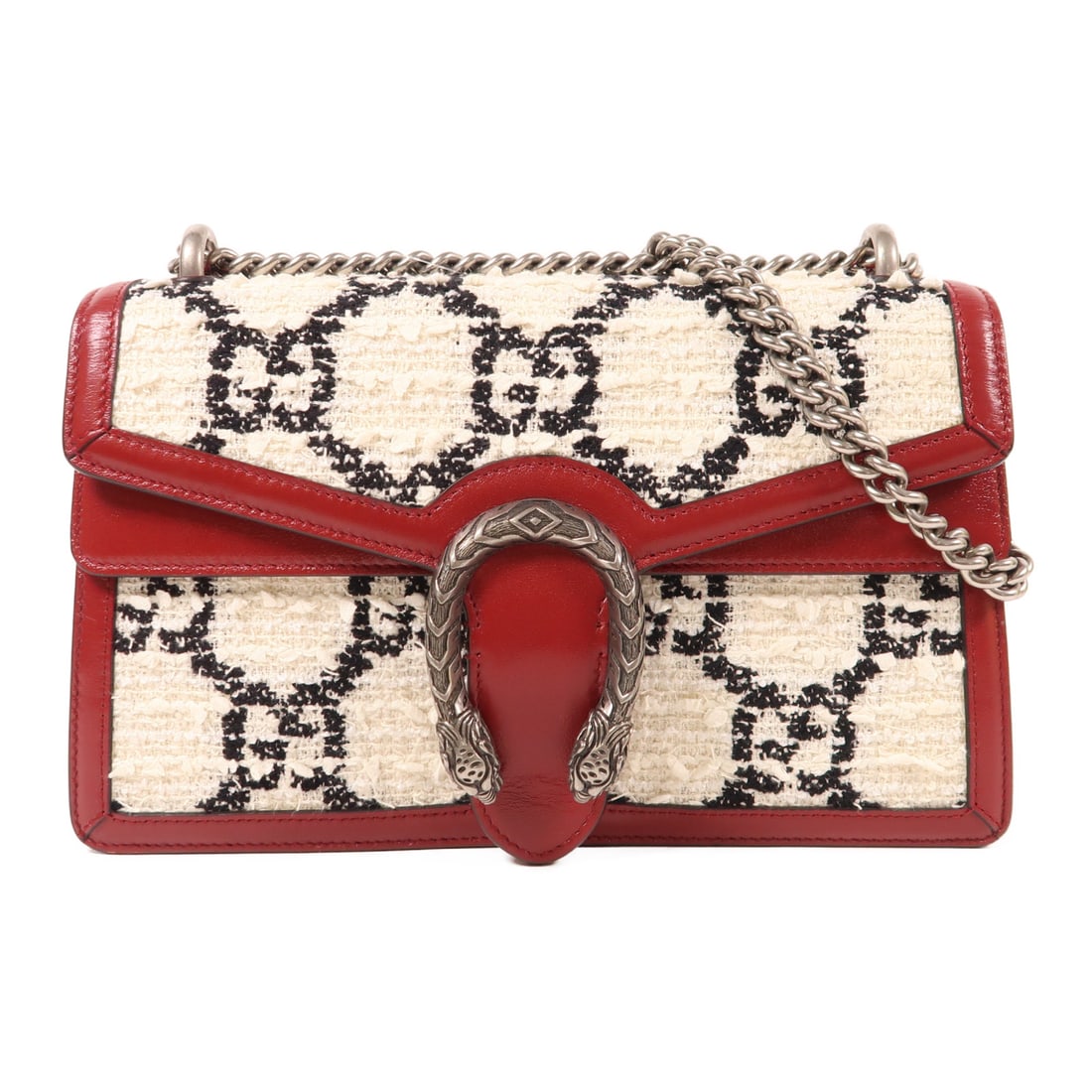 GUCCI Tweed/cowhide leather Dionysus silver crosshair shoulder bag Shoulder Bag Red White Red/: Item Name: GUCCI Tweed/cowhide leather Dionysus silver crosshair shoulder bag Shoulder Bag Red White Red/ Brand: GUCCI Model No.: 400249 Size: x W:28cmH:17cm x D:9cm(W:11.0 inch x H:6.7 inch x D:3.5 i