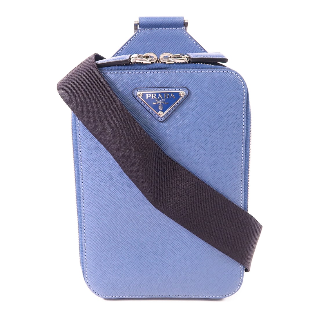 PRADA Saffiano Leather Brique Ginpaku Diagonal Bag Waist bag Body bag Blue Blue Saffiano leat (1 of 15)