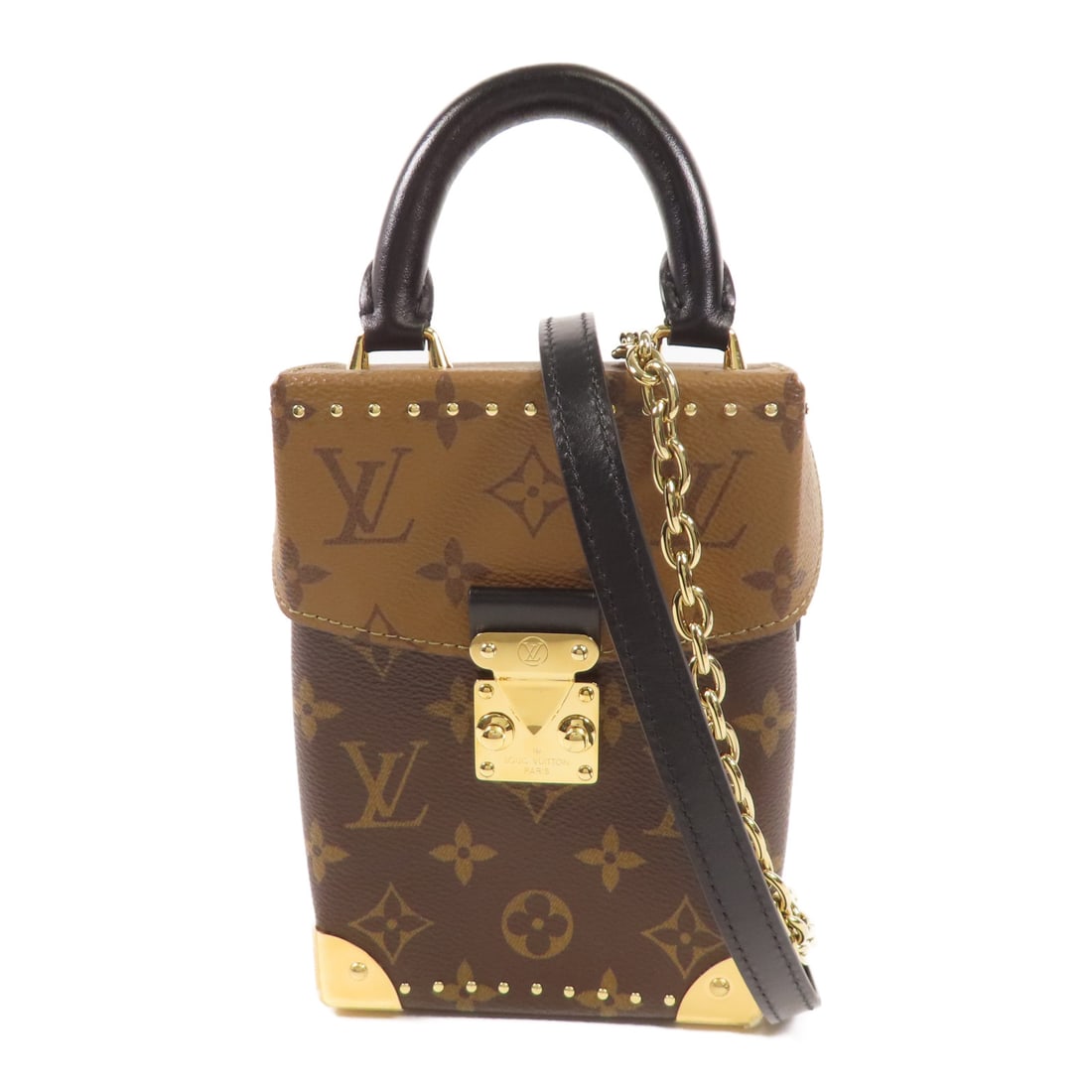 LOUIS VUITTON Monogram/Monogram Reverse Camera Box Hand-Handed Bag for Shoulders and Backs Bro (1 of 14)