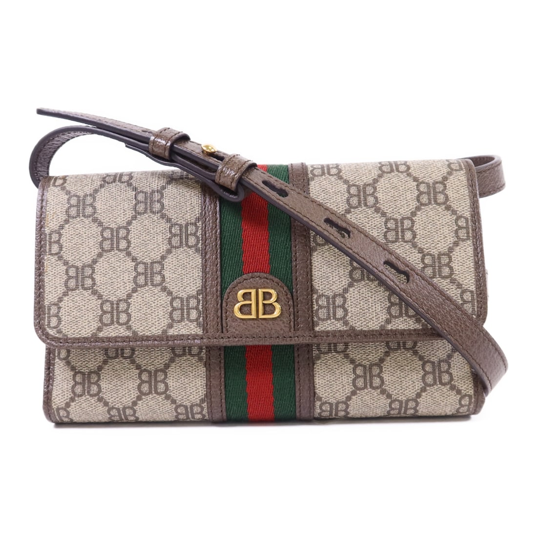 GUCCI Painted Canvas Gucci x Balenciaga The Hacker Mini Bag Golden Shoulder Bag Shoulder Bag B (1 of 20)