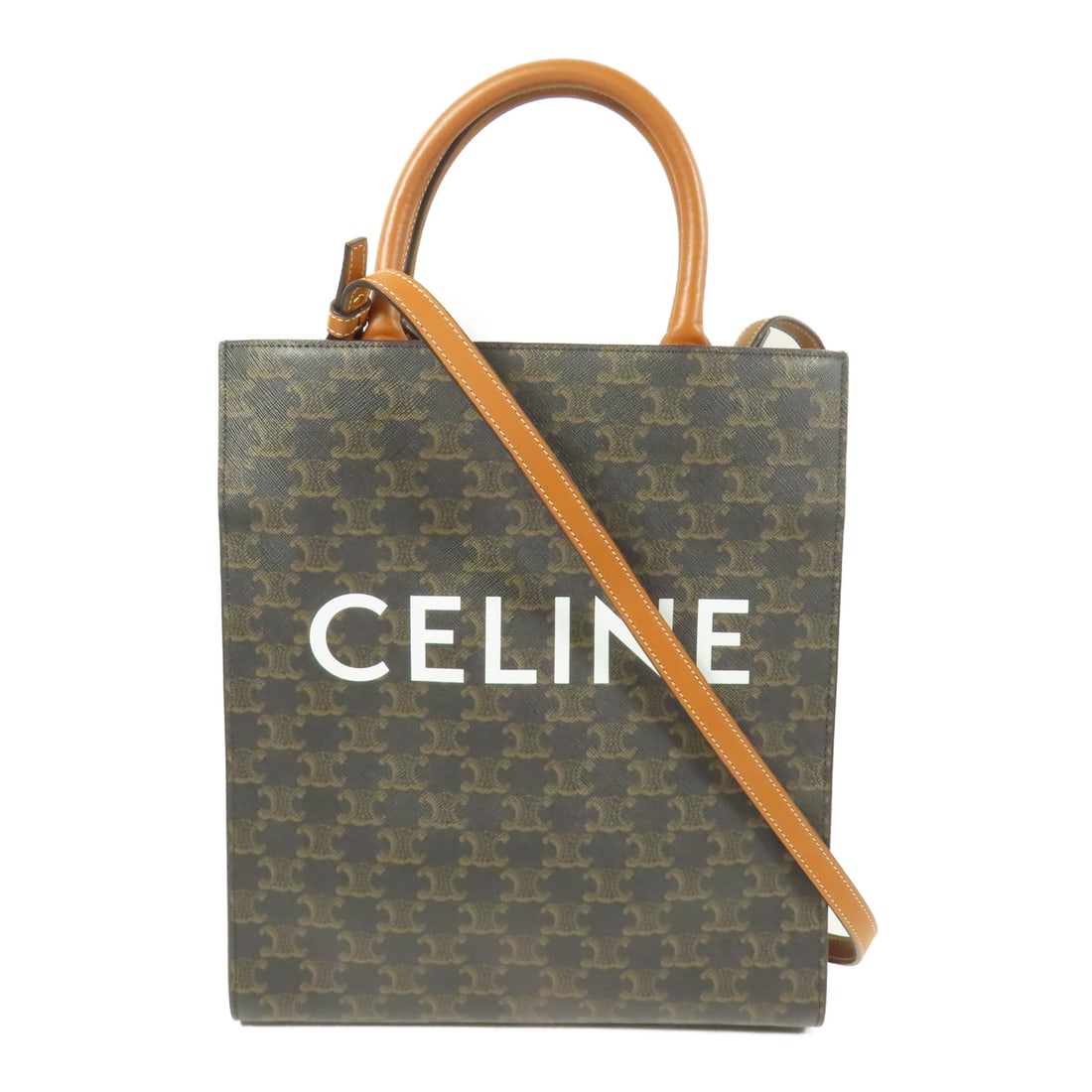 CELINE Painted Canvas Small Cabas Vertical Kinsaku Hand-Handed Bag for Shoulders and Backs (1 of 14)