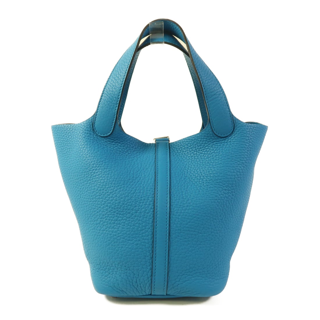HERMES Clemence Leather Picotin PM Ginpaku Handmade Bag Bleu Zanzibar Tote Bag Blue zanzibar Blue (1 of 14)