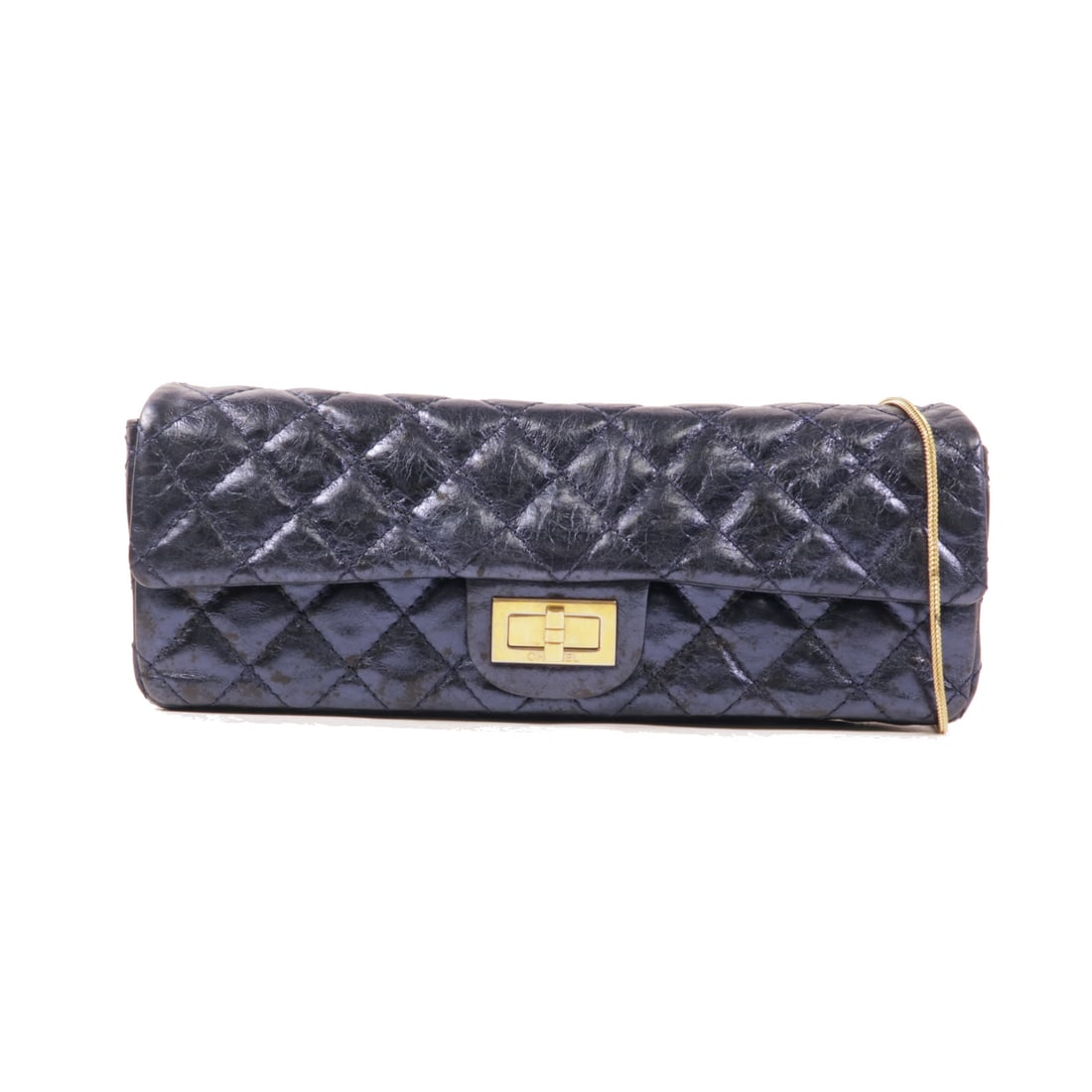CHANEL Navy Purple Cowhide leather 2.55 gold cross shoulder bag Shoulder Bag Calfskin (cowhide (1 of 17)