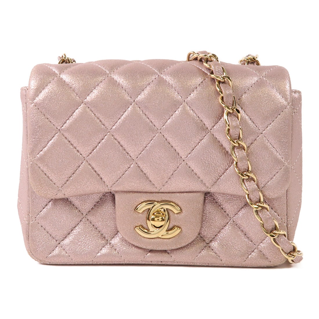 CHANEL Pink Metallic Pink Cowhide Leather Mini Classic 17 Gold Crossbody Shoulder Back Bag Sho: Item Name: CHANEL Pink Metallic Pink Cowhide Leather Mini Classic 17 Gold Crossbody Shoulder Back Bag Sho Brand: CHANEL Model No.: Size: x W:17cmH:13.5cm x D:8cm(W:6.7 inch x H:5.3 inch x D:3.1 inch )