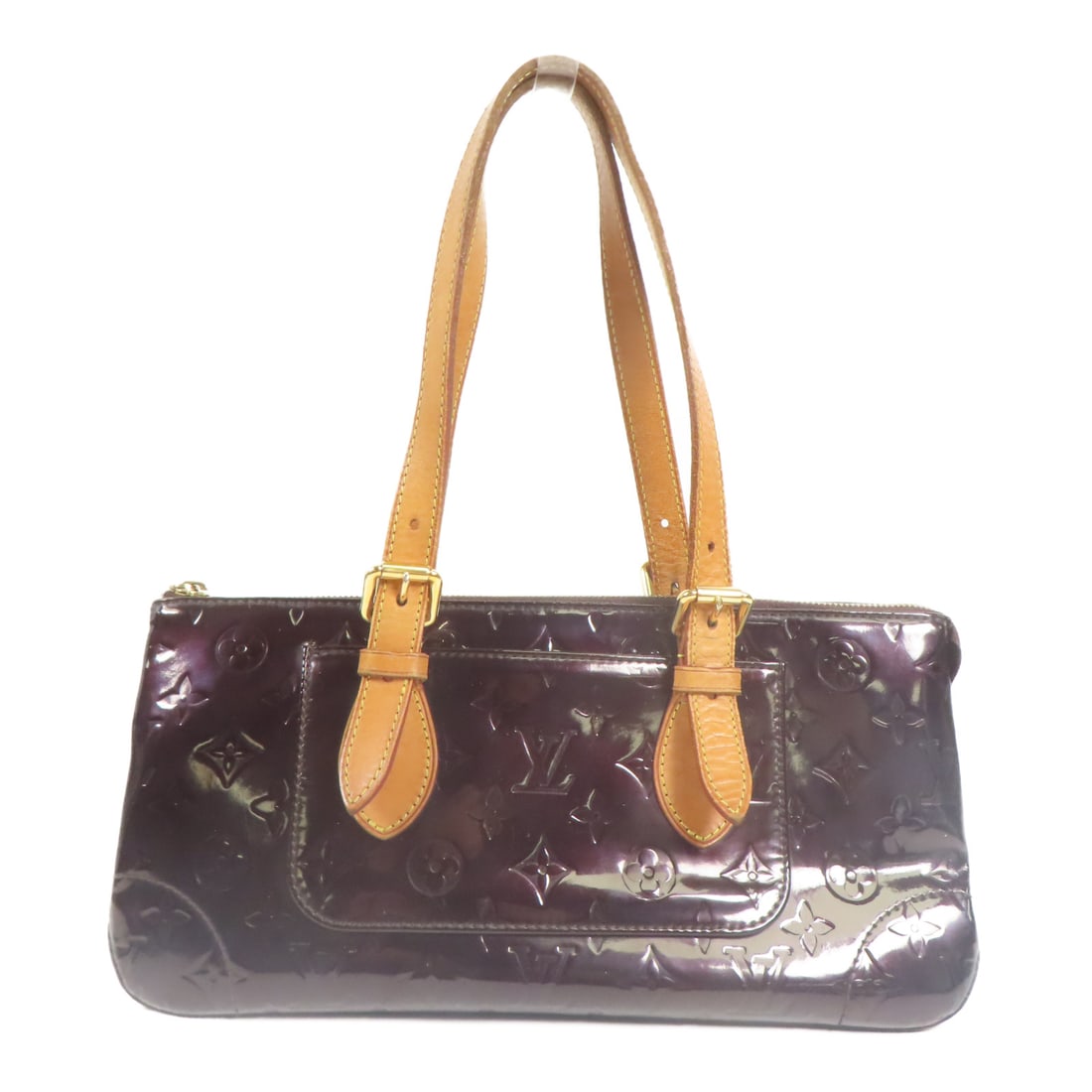 LOUIS VUITTON Vernis Rosewood Avenue Golden Chest Shoulder Bag Red Purple Shoulder Bag M93510 (1 of 14)