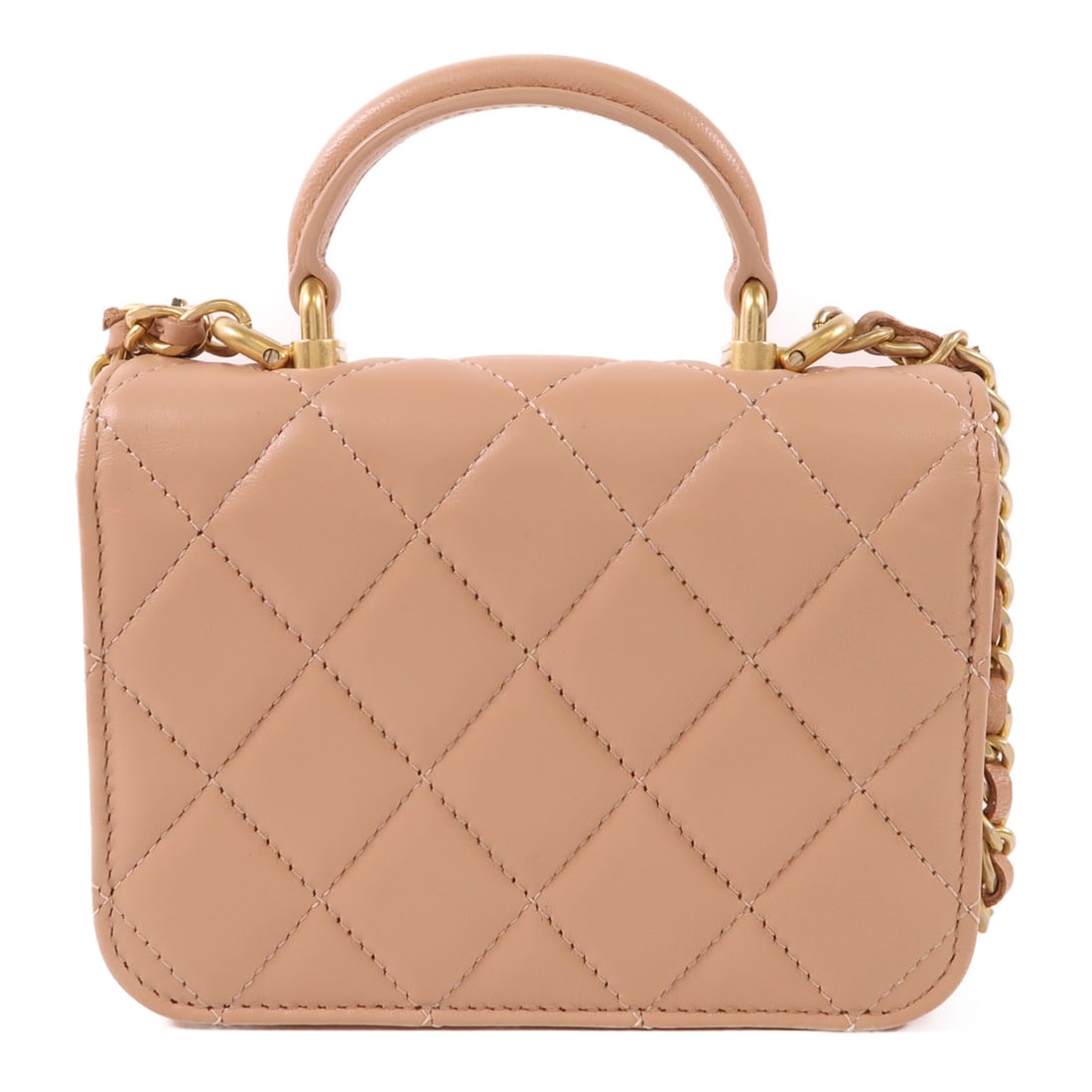 CHANEL Beige Beige Sheepskin Leather Mini Top Handle Hand-Handed Shoulder and Back Bag 2wayShoulder: Item Name: CHANEL Beige Beige Sheepskin Leather Mini Top Handle Hand-Handed Shoulder and Back Bag 2wayShoulder Bag Lambskin (sheep Brand: CHANEL Model No.: Size: x W:12.5cmH:9.5cm x D:2.5cm(W:4.9 inch