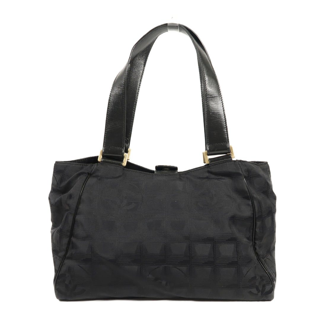 CHANEL Black Black Niryu New Travel Line Tote Bag Kinpaku handmade bag Tote Bag Nylon (1 of 15)