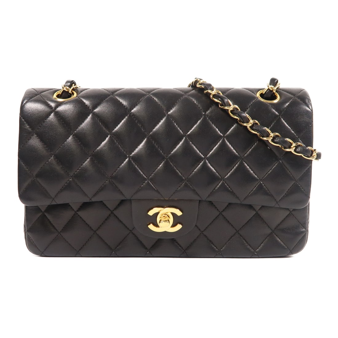 CHANEL Black Black Sheepskin leather Classic 25 gold crossbody shoulder bag Shoulder Bag Lambskin: Item Name: CHANEL Black Black Sheepskin leather Classic 25 gold crossbody shoulder bag Shoulder Bag Lambskin (sheep leather) Brand: CHANEL Model No.: Size: x W:25.5cmH:15.5cm x D:6.5cm(W:10.0 inch x H
