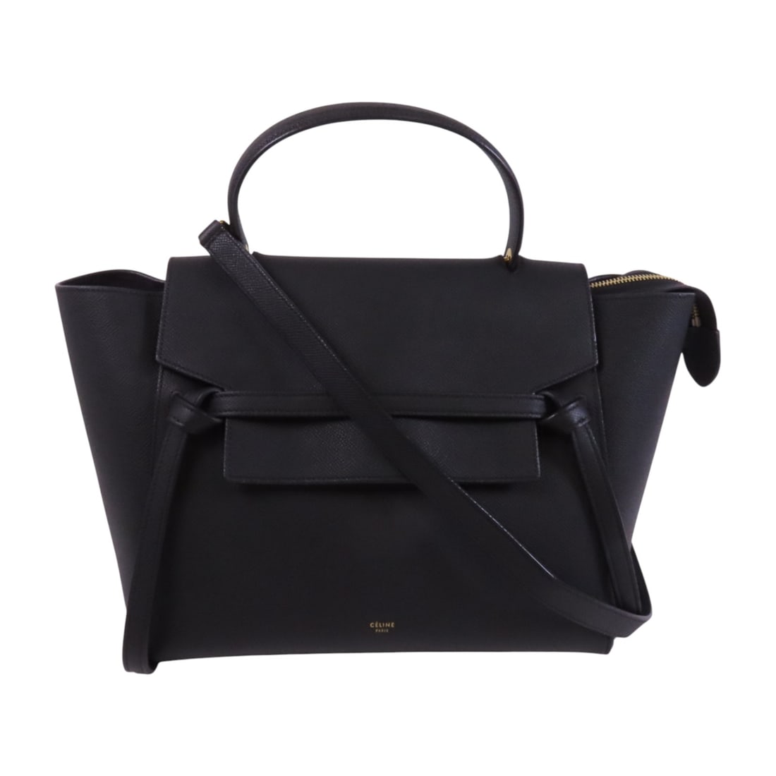 CELINE Cowhide Leather Mini Belt Bag Hand-Handed Shoulder and Back Bag 2wayShoulder Bag Black Black (1 of 20)
