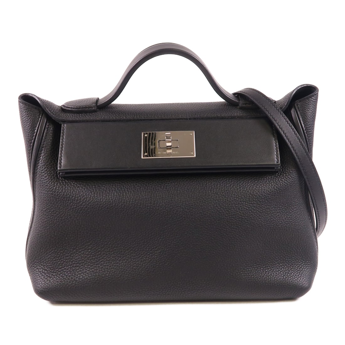 HERMES Togo Leather 24/24 11.4 Ginko Hand-Turned Shoulder and Back Bag Noir 2wayShoulder Bag Noir (1 of 20)