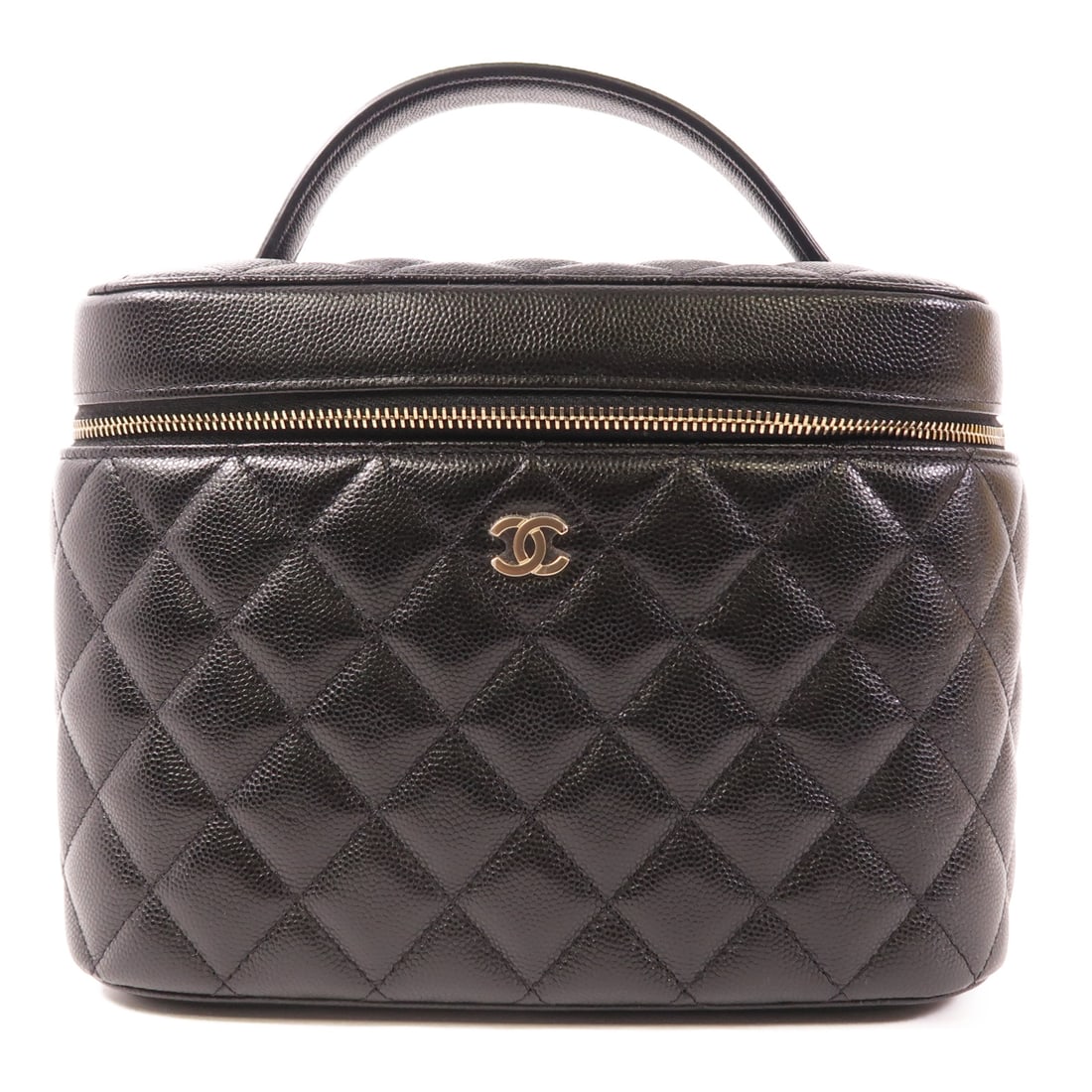 CHANEL Black Black Cowhide Leather Vanity Bag Kinsaku Handmade Bag Handbag Calfskin (cowhide) AP2573 (1 of 14)