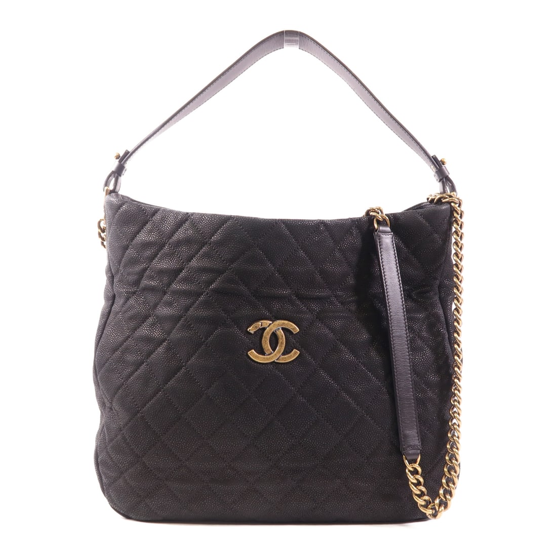 CHANEL Black Black Cowhide Leather Shoulder Bag Hand-Handed Shoulder Bag 2wayShoulder Bag Calfskin (1 of 14)