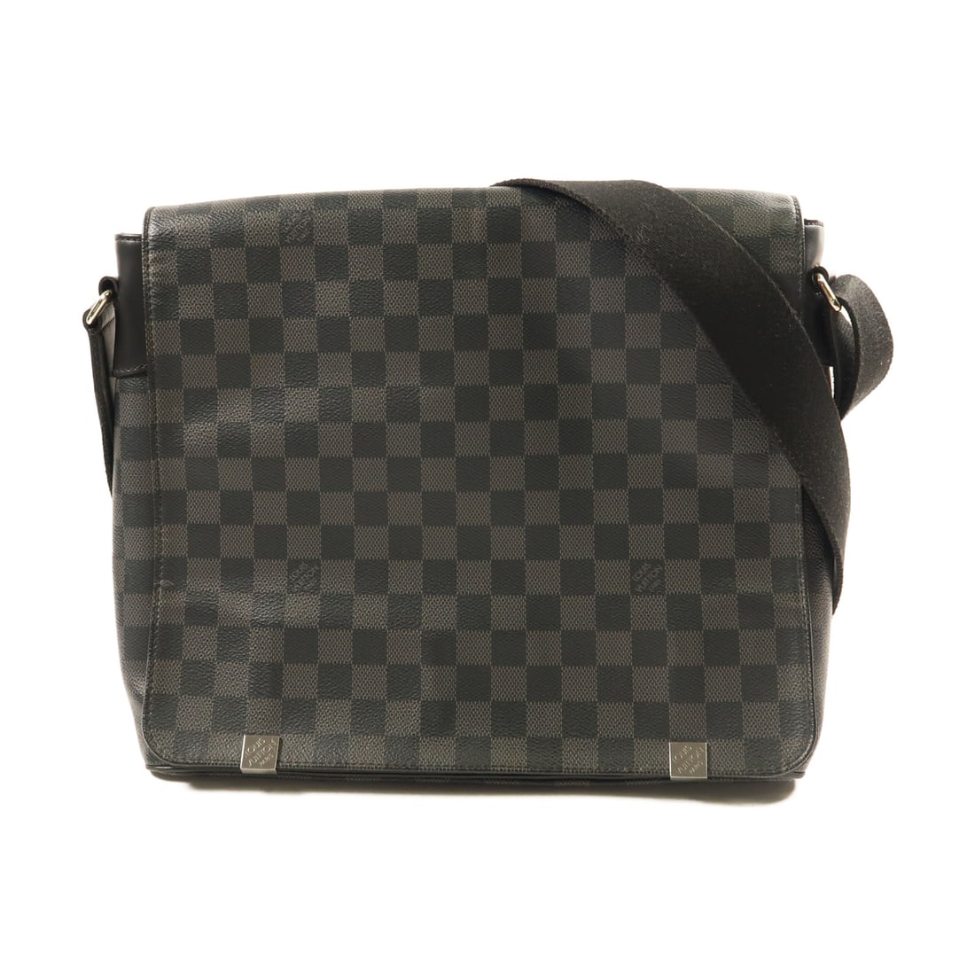 LOUIS VUITTON Damier Graphite District MM Silver Shoulder Back Bag Black Black Shoulder Bag N4102 (1 of 19)