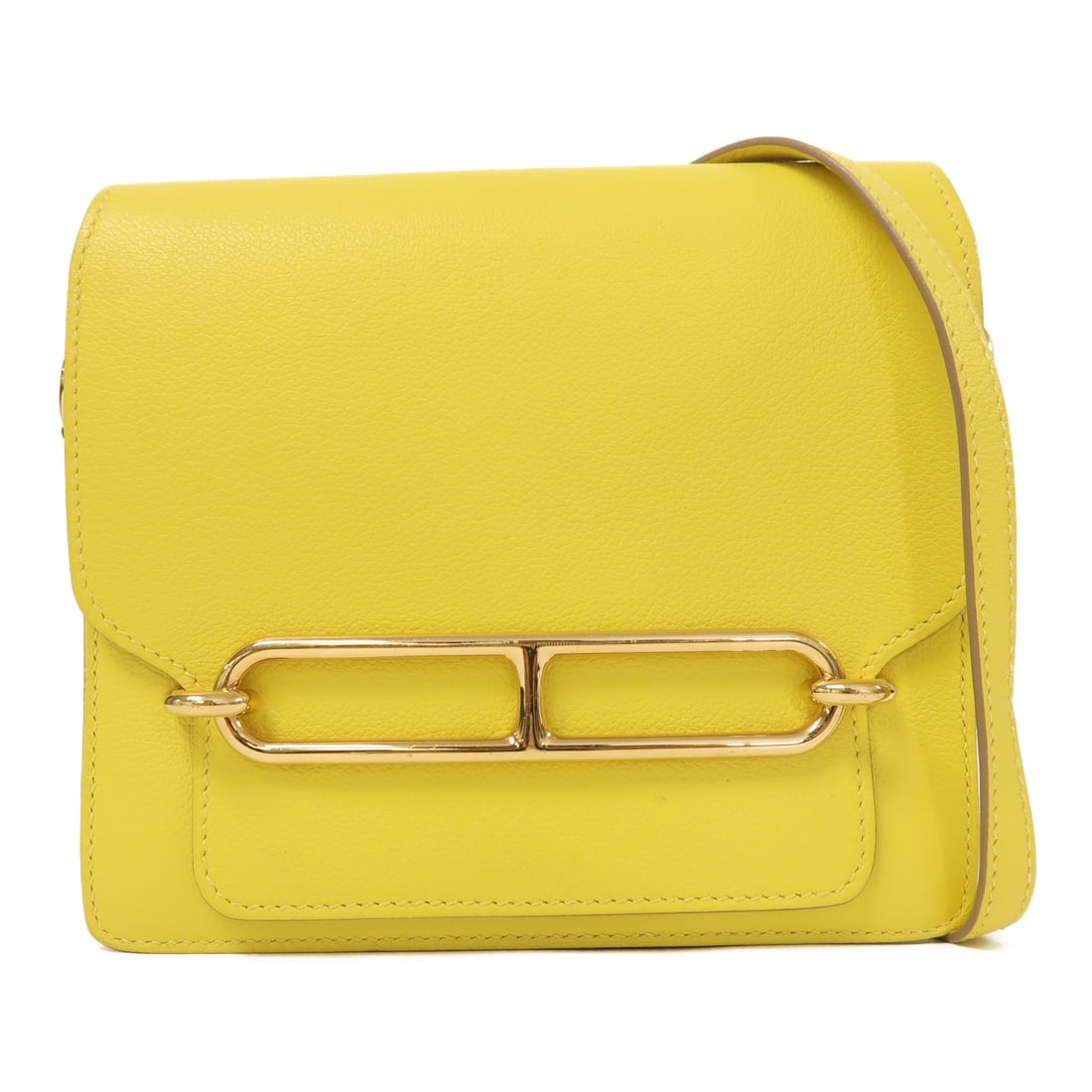 HERMES Evercolor Leather Roulis Mini Golden Shoulder Back Bag Lime Shoulder Bag Lime Yellow R9 Ev: Item Name: HERMES Evercolor Leather Roulis Mini Golden Shoulder Back Bag Lime Shoulder Bag Lime Yellow R9 Ev Brand: HERMES Model No.: Y Stamp/R9 Size: x W:18cmH:16cm x D:5cm(W:7.1 inch x H:6.3 inch x