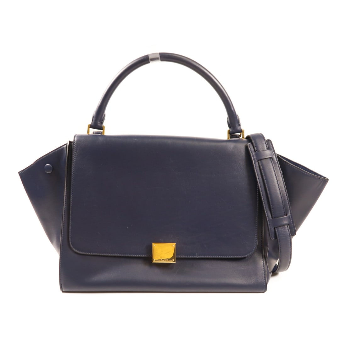 CELINE Cowhide leather Trapeze hand-made shoulder and back bag 2wayShoulder Bag Navy Calfski (1 of 13)