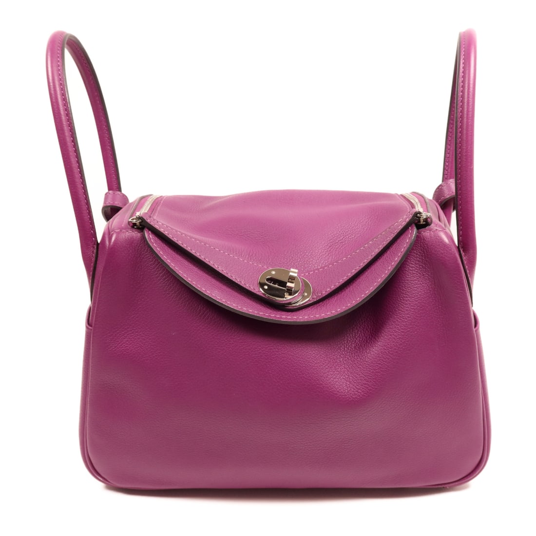 HERMES Evercolor Leather Lindy 26 Silver Hand-Handed Shoulder and Back Bag Anemone 2wayShoulder (1 of 15)