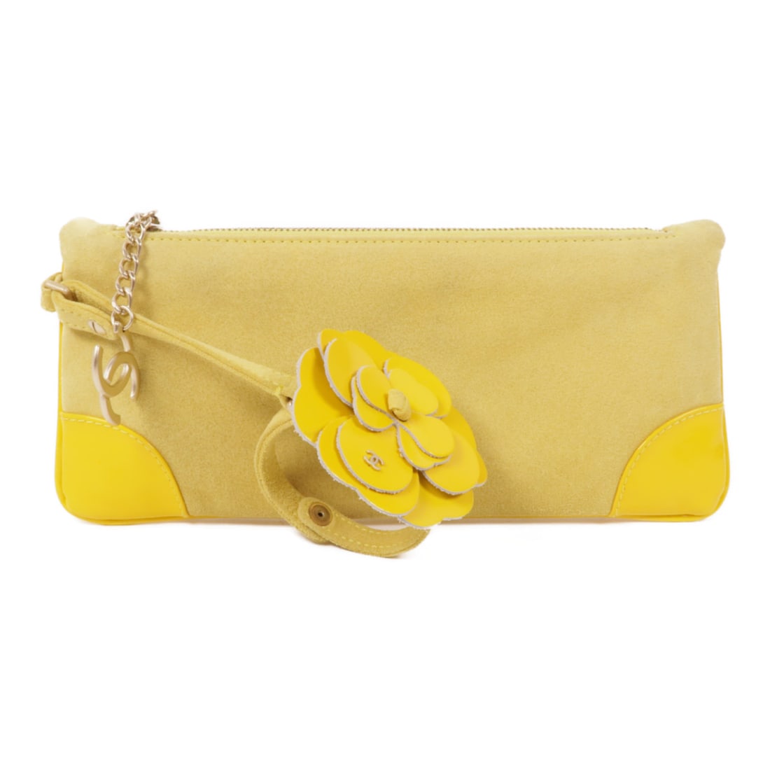 CHANEL Yellow Yellow Strawberry leather Clutch Bag business bag clutch bag Suede: Item Name: CHANEL Yellow Yellow Strawberry leather Clutch Bag business bag clutch bag Suede Brand: CHANEL Model No.: Size: x W:26cmH:12cm x D:1cm(W:10.2 inch x H:4.7 inch x D:0.4 inch )Handle?18cm(7.1