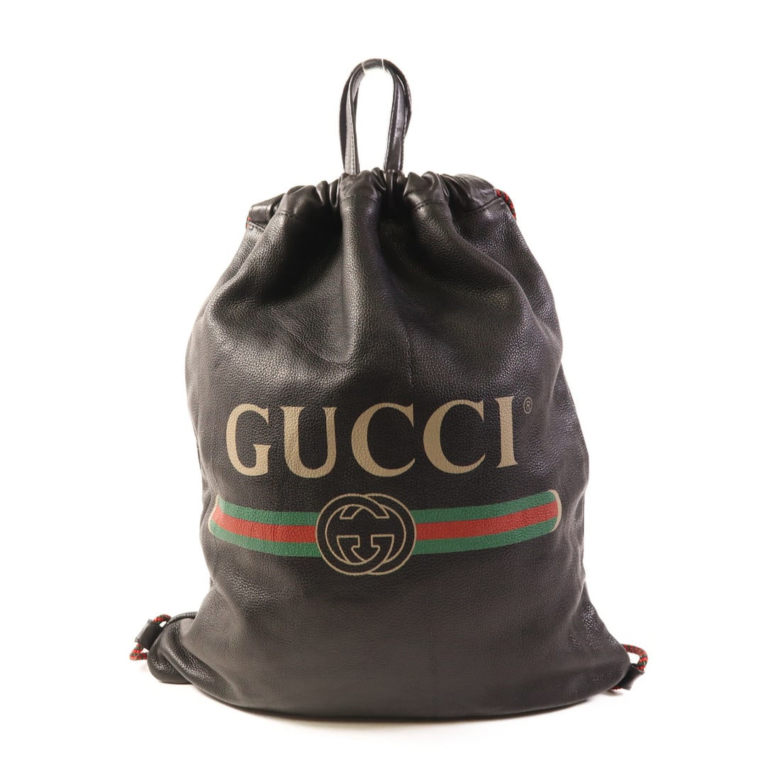 GUCCI Leather Drawstring Backpack Rucksack Backpack Black Black leather 516639 (1 of 18)
