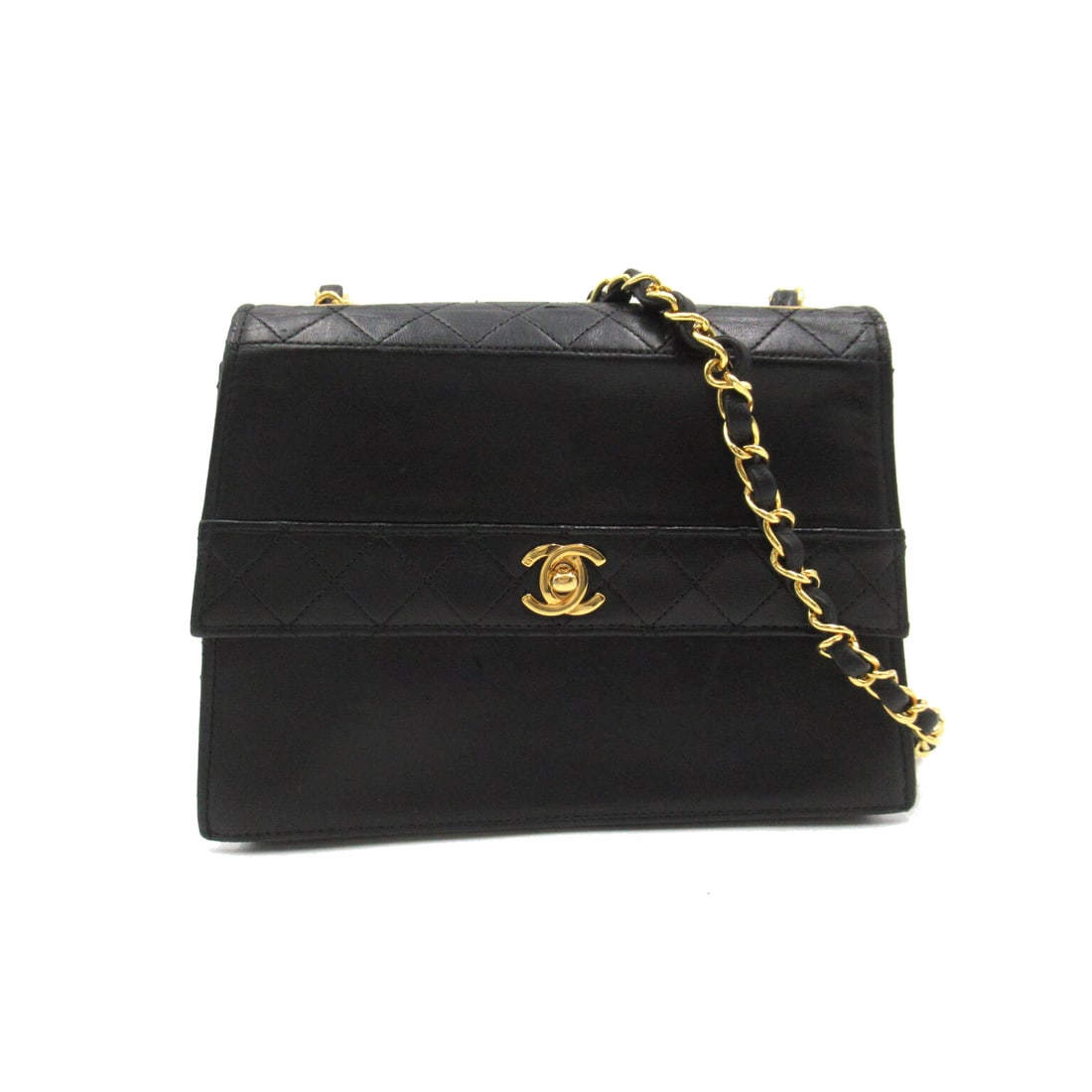 CHANEL Black Black Sheepskin Leather Chain Shoulder Bag Shoulder Bag Lambskin (sheep leather) (1 of 18)